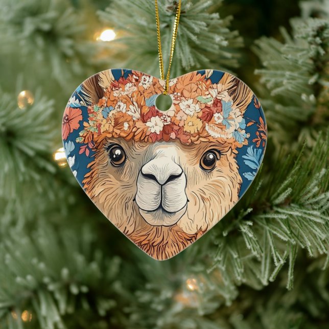 Llama Alpaca jedes Alter Keramik Ornament (Baum)