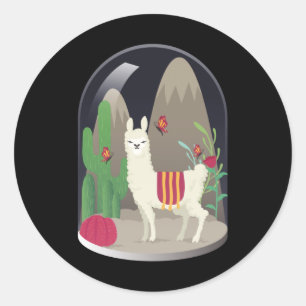 Llama Alpaca Llamas Alpacas Sweet Animal Design Runder Aufkleber
