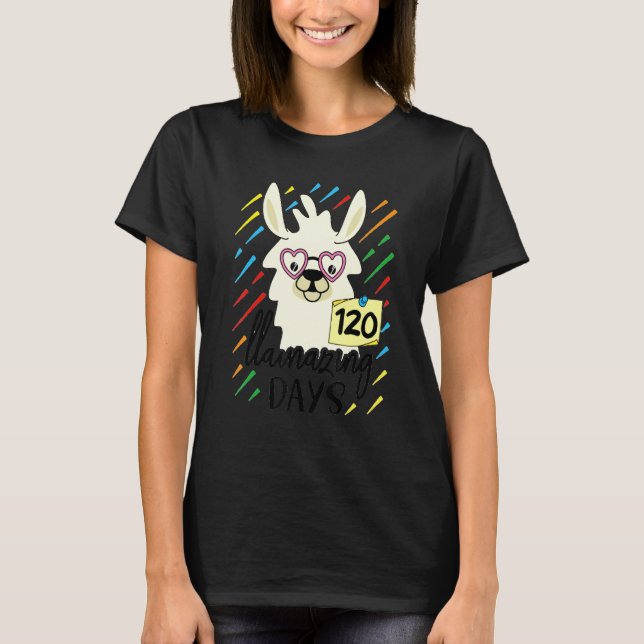 Llama & Alpaca Lovers Cute 120 Llamazing Days of S T-Shirt (Vorderseite)