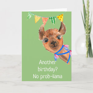 Llama Alpaca No Prob-llama Birthday Card Karte