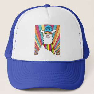 Llama Alpaca Retro Vintag Truckerkappe