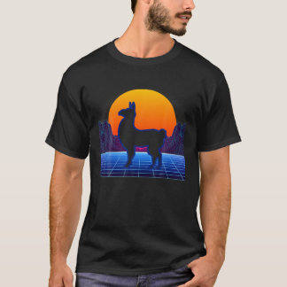 Llama Alpaca Retrowave Synthwave T-Shirt