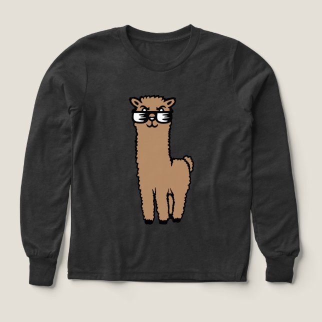 Llama Alpaca trägt Brille Nerd Geek Süß (Design Vorderseite)
