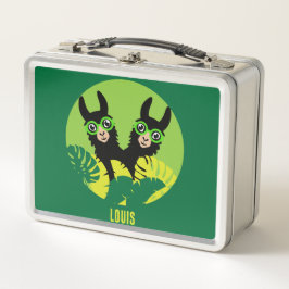 Llama Alpaca Twin Boy Brothers Metall Brotdose