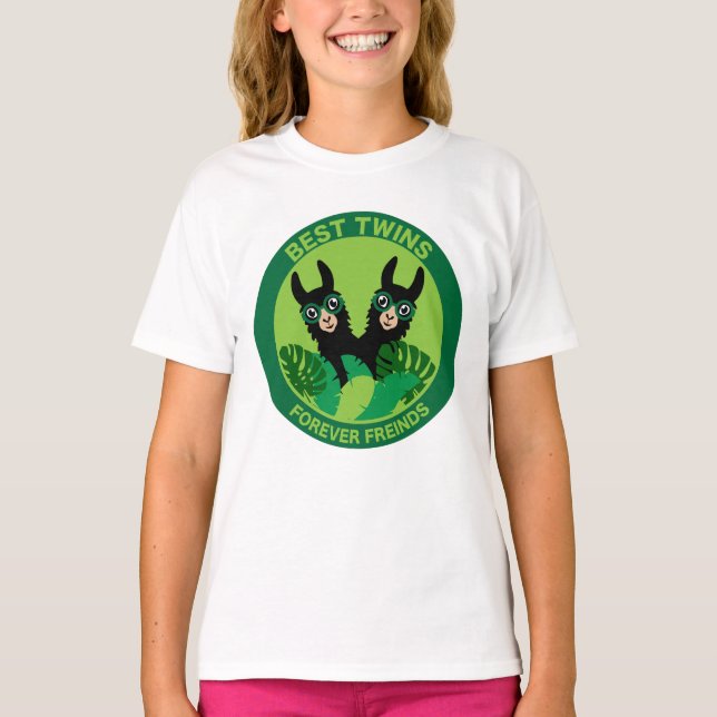 Llama Alpaca Twins T-Shirt (Vorderseite)