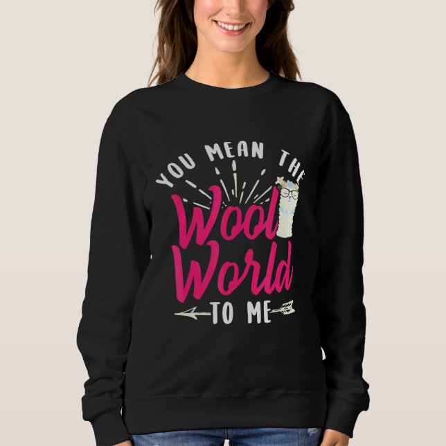 Llama Alpaca Wool World Design Sweatshirt (Vorderseite)