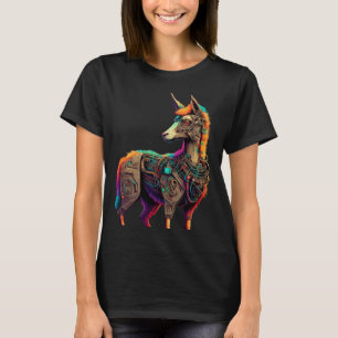 Llama Alpaka Cyborg-Anzug Technologie Science-Fict T-Shirt