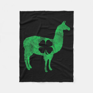 Llama Alpaka Geschenk St Patricks Tag Shamrock Nel Fleecedecke
