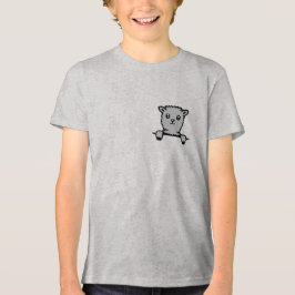 Llama Alpaka Süß Flauschig Tier Schaut Über Kante Tri-Blend Shirt