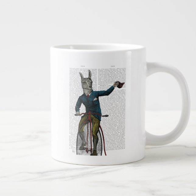 Llama auf Bike Jumbo-Tasse (Rechts)