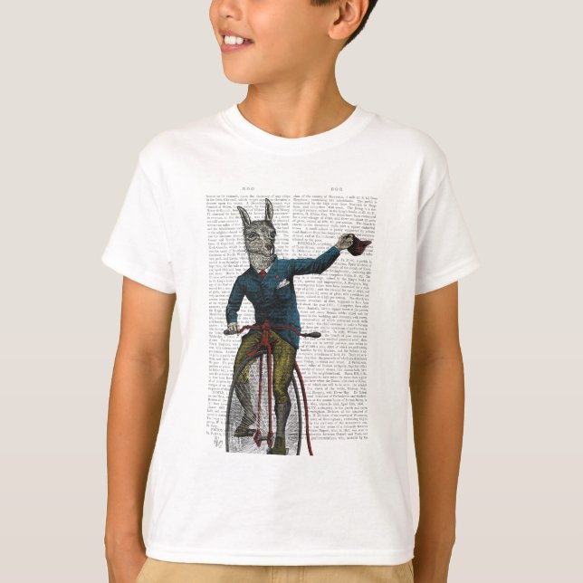 Llama auf Bike T-Shirt (Vorderseite)
