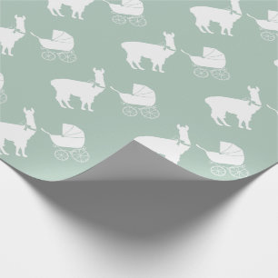 Llama Baby Dusche Niedlich grünes Geschlecht Neut Geschenkpapier