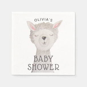 Llama-Baby-Party   Neutrale süße Wasserfarbe-Alpak Serviette