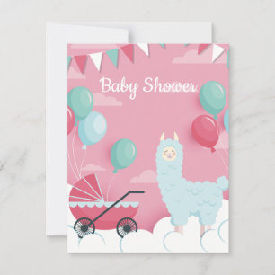 Llama Baby Shower Einladung