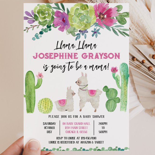 Llama Baby Shower Einladung (Von Creator hochgeladen)