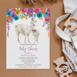 Llama Baby Shower Fiesta Bright Blume Einladung