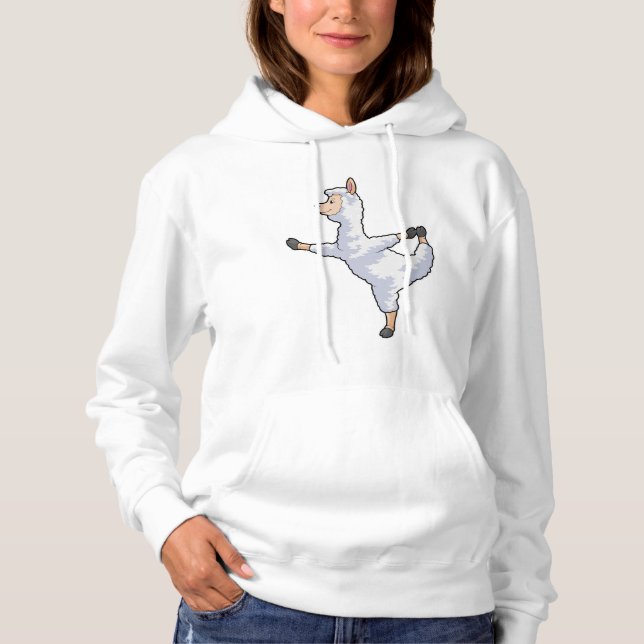 Llama bei der Yoga-Fitness Hoodie (Vorderseite)