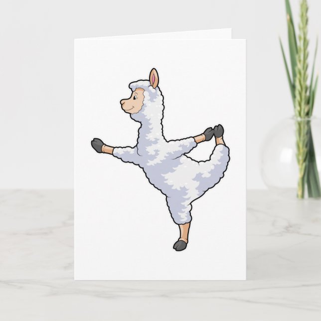 Llama bei der Yoga-Fitness Karte (Vorderseite)
