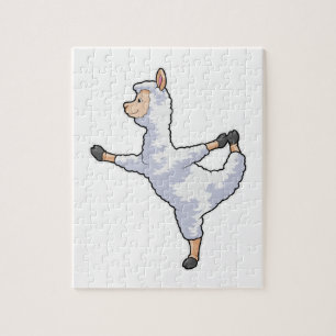 Llama bei der Yoga-Fitness Puzzle
