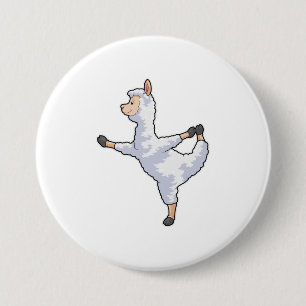Llama beim Yoga-Fitness Button