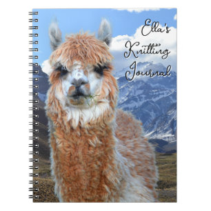 Llama-Berge Personalisiertes Strickjournal Notizblock