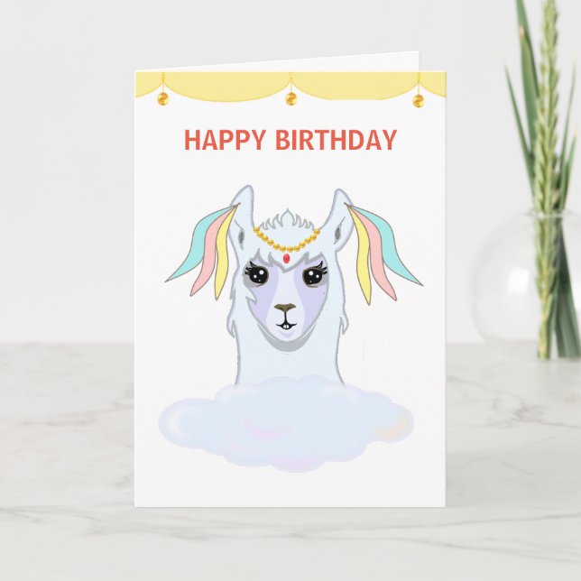 Llama Birthday Card Karte (Vorderseite)
