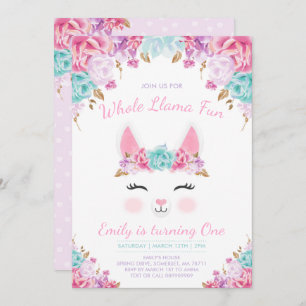 Llama Birthday Einladung Ganzes Llama Fun Party