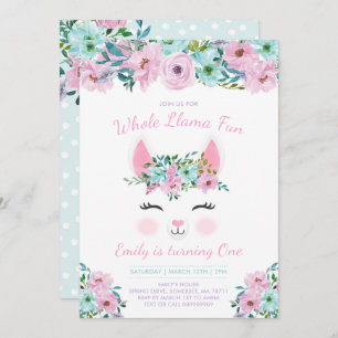 Llama Birthday Einladung Ganzes Llama Fun Party