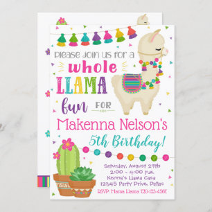 Llama Birthday Einladung Llama Party
