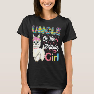 Llama Birthday Onkel von der Geburtstagsmädchenfar T-Shirt