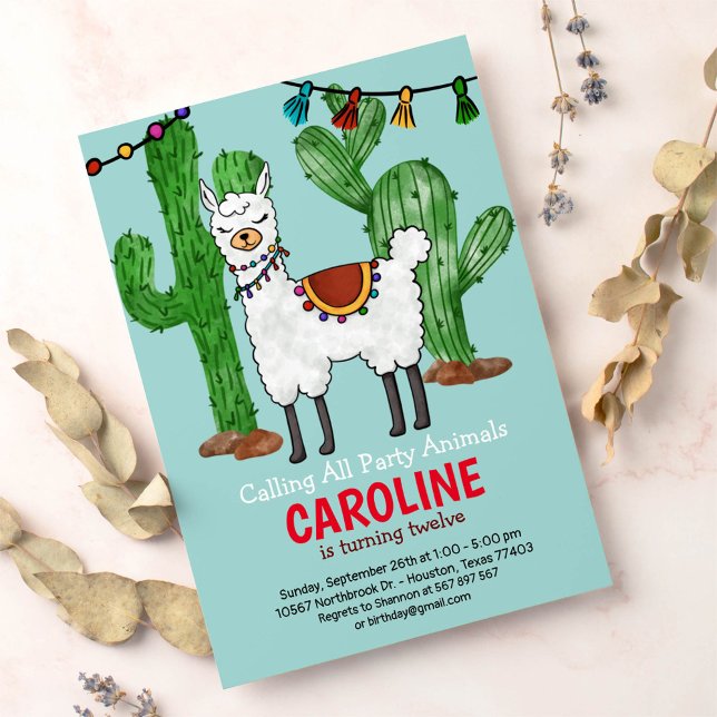 Llama Birthday Party Einladung (Von Creator hochgeladen)