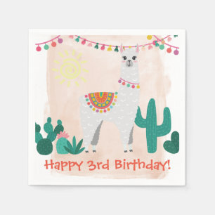 Llama Birthday Party Serviette