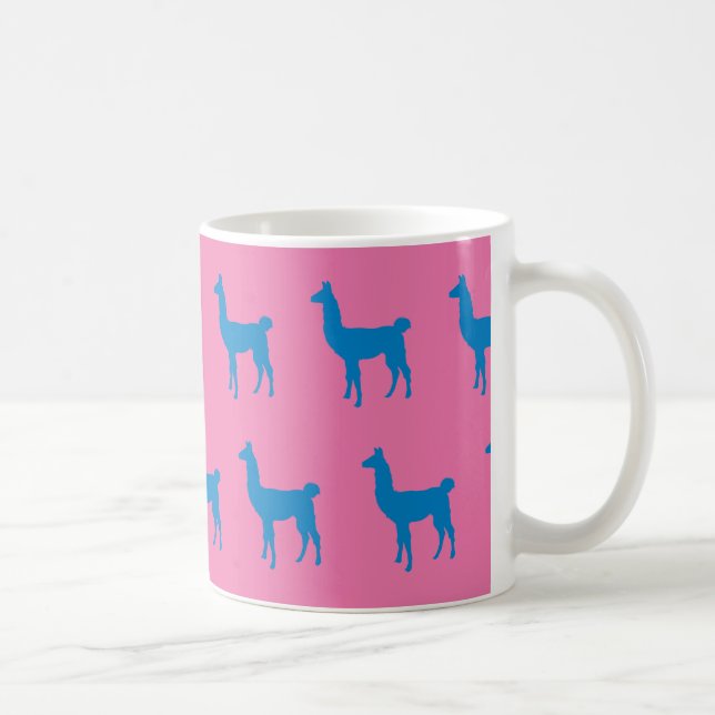 Llama Blue Pink Kaffeetasse (Rechts)