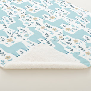 Llama & Blumen Sherpa-Decke - Benutzerdefinierte G Sherpadecke