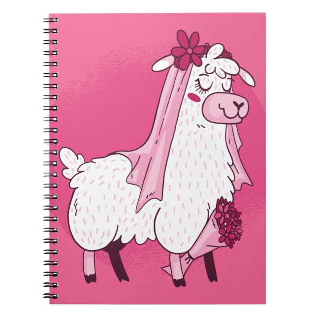 Llama-Braut Notizblock (Vorderseite)