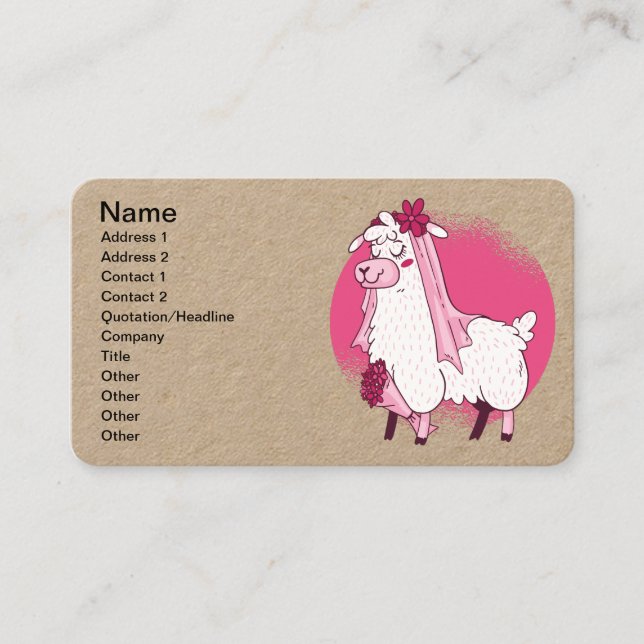 Llama Bride Visitenkarte (Vorderseite)