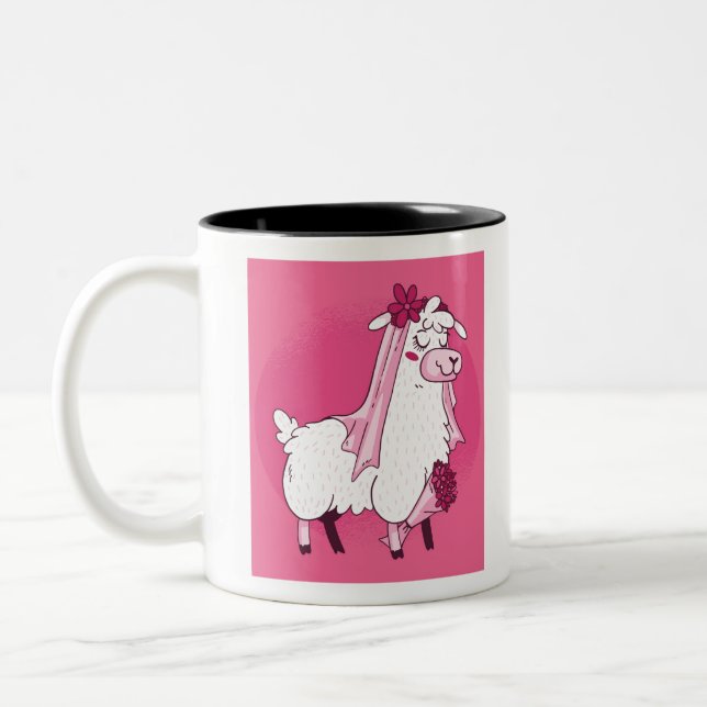 Llama Bride Zweifarbige Tasse (Links)