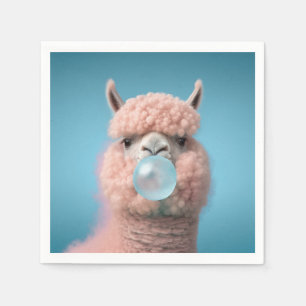 Llama Bubblegum Funny Serviette