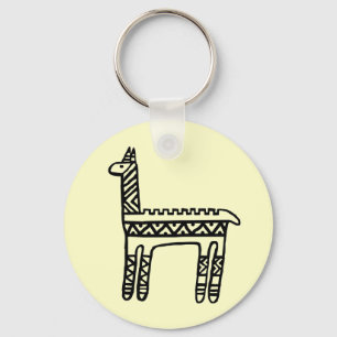 Llama-BW Schlüsselanhänger