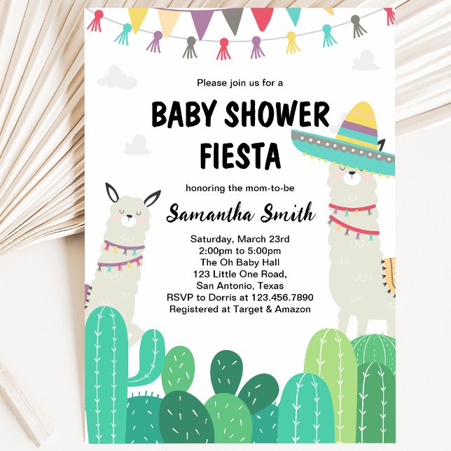 Llama Cactus Baby Shower Einladung (Von Creator hochgeladen)