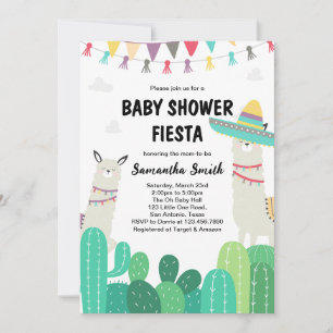 Llama Cactus Baby Shower Einladung