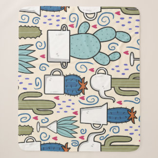 Llama Cactus: HandGezeichnet Nahtloses Design Sherpadecke