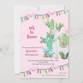 Llama Cactus Whole Llama Fun Girls Birthday Party Einladung