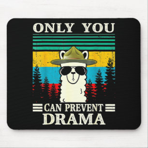 Llama Camping Nur du kannst Drama Vintage C verhin Mousepad
