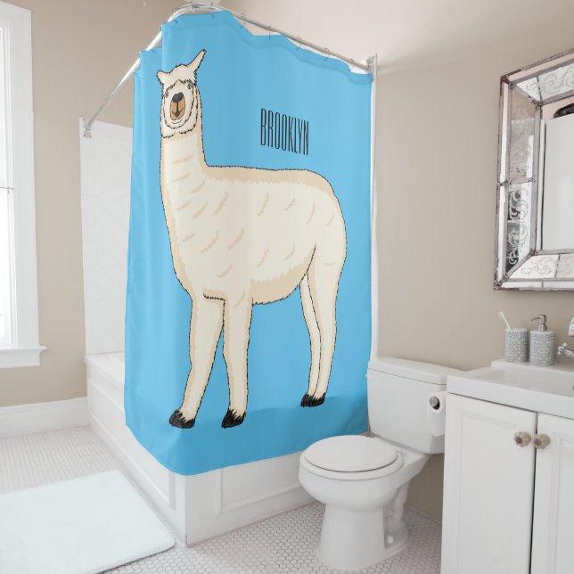 Llama cartoon duschvorhang (Beispiel)
