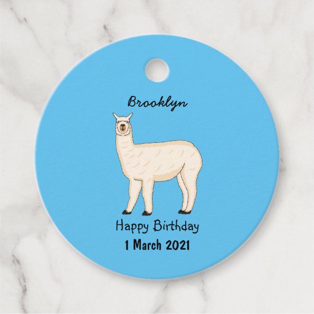 Llama cartoon geschenkanhänger (Vorderseite)