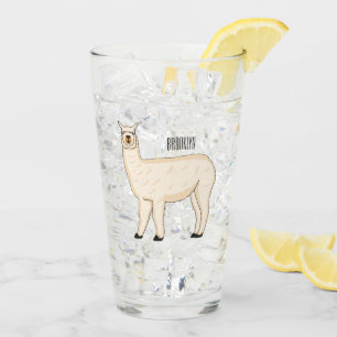 Llama cartoon glas