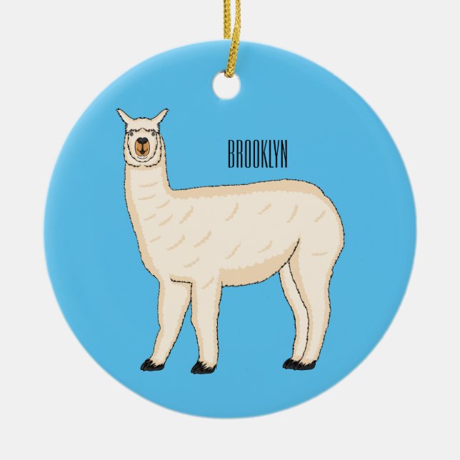 Llama cartoon keramik ornament (Vorne)