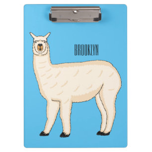 Llama cartoon klemmbrett