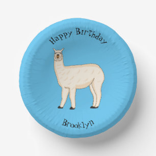 Llama cartoon pappteller